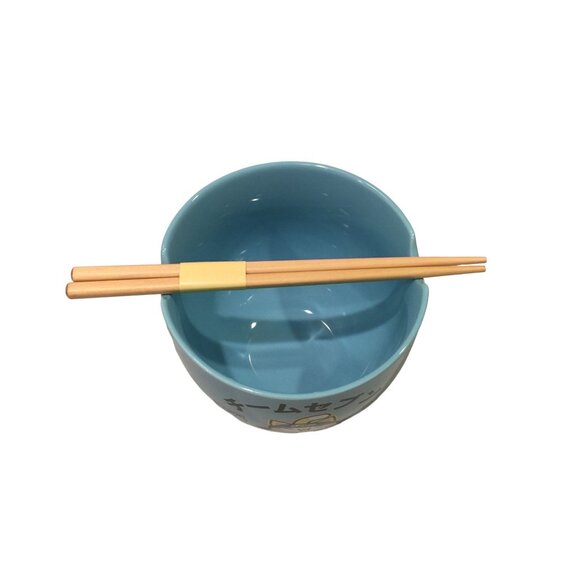 NARUTO Nyaruto Ceramic Noodle Bowl with Wooden Chopsticks - Picture 3 of 6